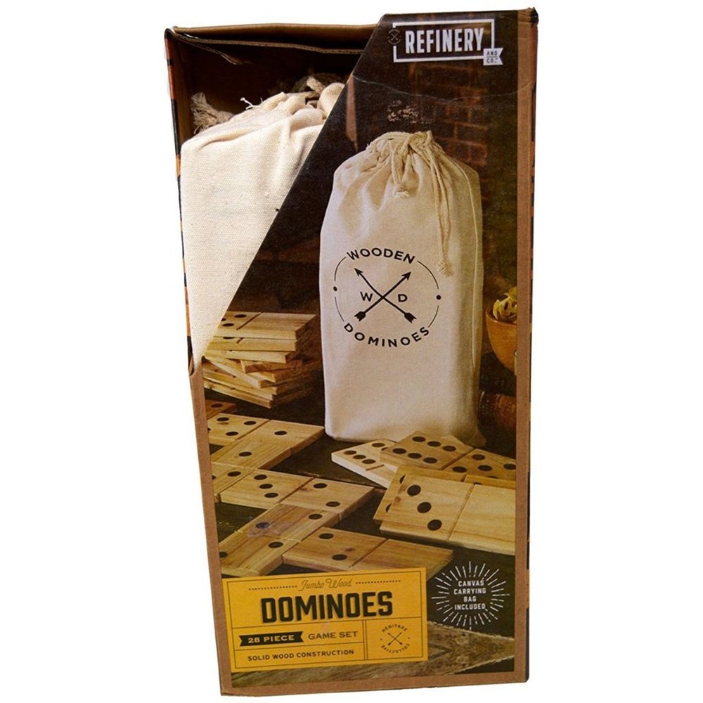 Refinery Jumbo Wood Dominoes 28 Piece Game Set